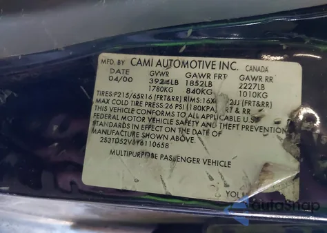 2000 Suzuki Vitara Jlx/Jx z USA, uszkodzony, nr VIN 2S3TD52V6Y6110658